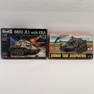 Vintage Tank Model Kits 1/72 Revell German M60 A1 & Esci German Jagdpanther