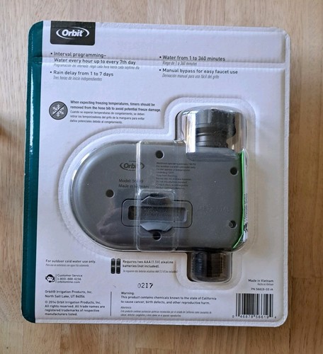 ORBIT SCHLAUCH WASSERHAHN TIMER Neu im Paket - Bild 2 von 7