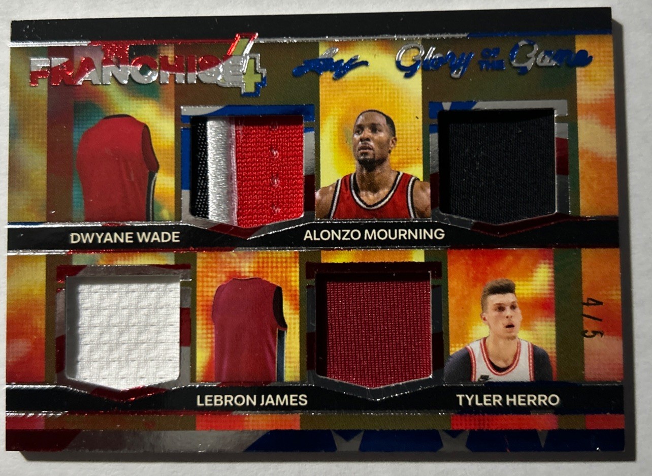 2025 Glory Of The Game The Franchise 4 Wade/James/Mourning/Herro Game Used 4/5