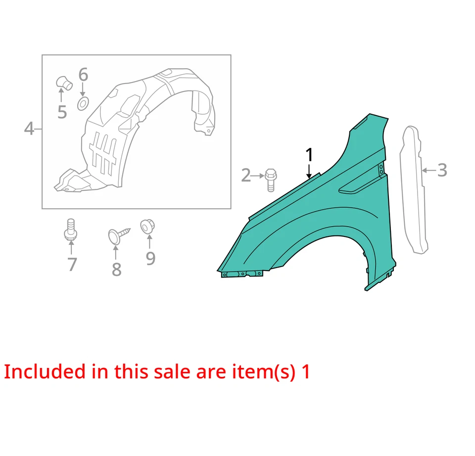 2011-2016 Kia Optima Driver Fender CQU25 - Image 2 of 3