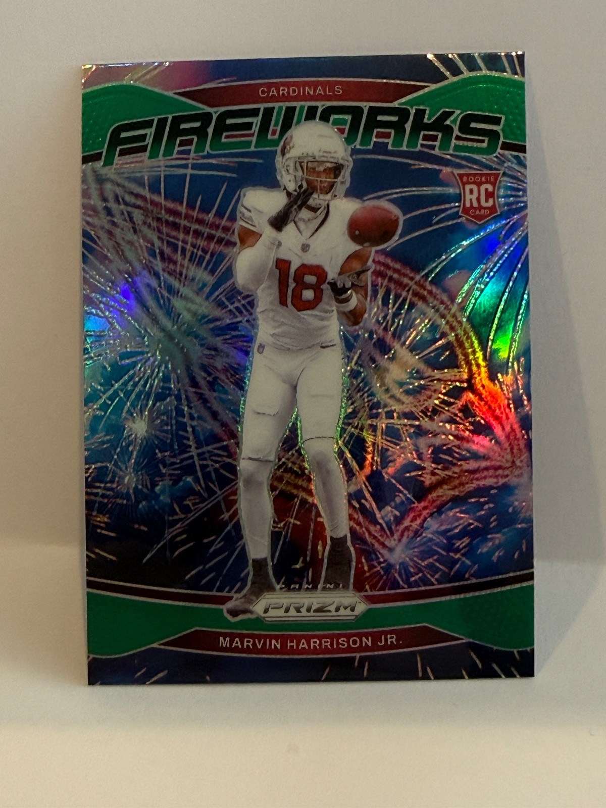 2024 Prizm Marvin Harrison Jr. Fireworks RC Green Wave #20 Cardinals