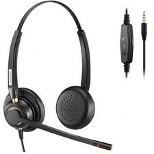 Cell Phone Headset with Microphone Noise Cancelling in-line Control, 3.5mm ...