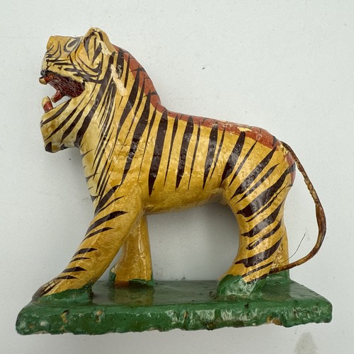 Antico animale Nirmal dipinto a mano dall'India tigre elefante mucca cavallo - Foto 4 di 14