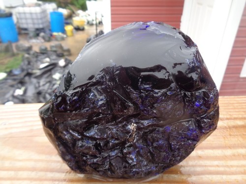 Glass Rock Slag Clear Pretty Cobalt Blue Rocks 5.10 lbs 38D Landscaping Aquarium