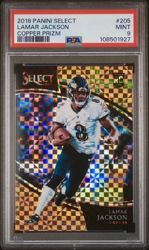 2018 Lamar Jackson Select Field Level Copper Bronze Prizm Rookie /75 PSA 9 #205