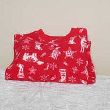 NWT CARTER'S Toddler Unisex Sz 4T Christmas Red  White Fleece Footed Pajamas