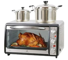 Extra Large Stainless Steel Toaster Oven with Warming Tray, Timer & Keep Warm...