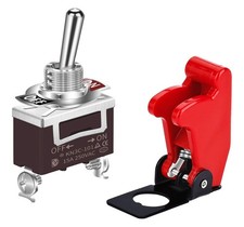 Safety Cover Toggle Switch Guard ON Off Red Aircraft Covered 20A 12V Toggle R...