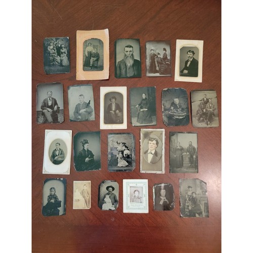 22 Antique Tintype Ferrotype Photograph Lot Victorian Portraits 1800s
