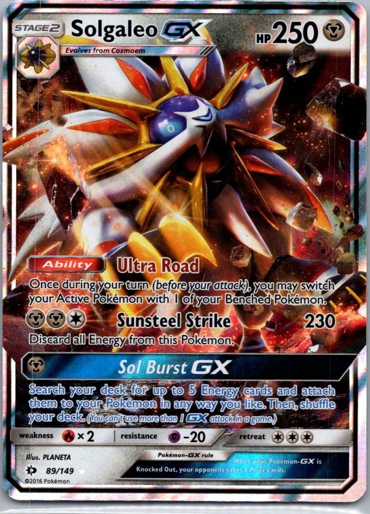 Pokemon TCG Solgaleo-GX 89/149 Sun Moon Holo NM