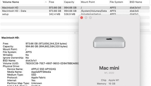 Apple Mac mini M1 Chip 8-Core CPU 8-Core GPU 16GB RAM 1TB 2020 1GbE • Very Good - Afbeelding 7 van 7