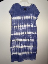 Gap Women's L Short Sleeve Tie Dye Tee Shirt Dress - Pristine