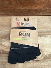 Injinji Run Lightweight No-Show Toe Socks Size Large Running Performance Socks