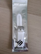 White Watch Strap For Garmin Fenix 5s Or 6s. Glossy Silicone. Make : Strap-it