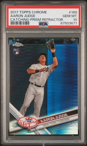 2017 TOPPS CHROME PRISM REFRACTOR #169 AARON JUDGE ROOKIE RC PSA 10