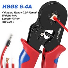 HSG8 6-4A Ratcheting Ferrule Square Crimper, ...
