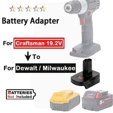 For Dewalt 20V/Milwaukee 18V Li-ion Battery Adapter to for Craftsman 19.2V Tools