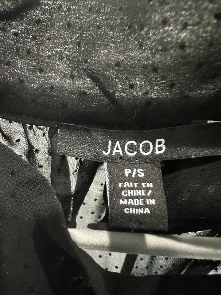 Blusa Jacob Halter Top Pequeña Negra Sin Mangas Foto 4 de 4