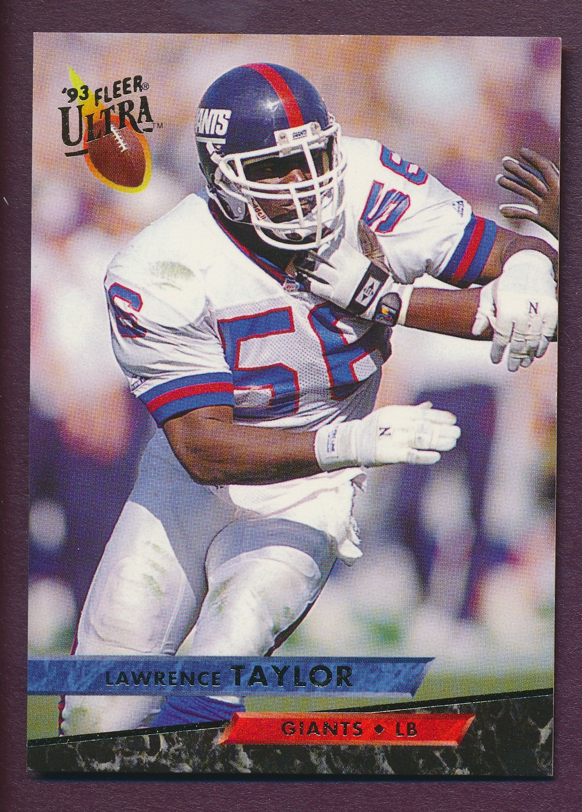 1993 fLEER ULTRA LAWRENCE TAYLOR #332 NY GIANTS LAST YEAR HOF