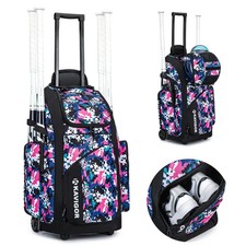 Rolling Baseball Bag with Wheels for Youth, 60L Capacity Softball Equipment B...