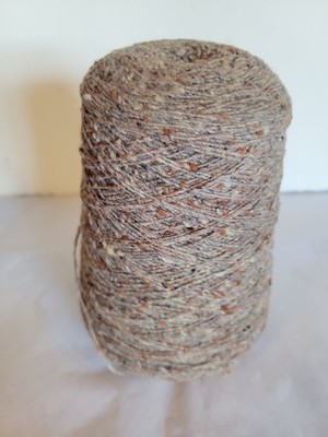 Tweed Wool blend yarn. Tan Color With Brown Copper Cream Flecks About 14 Oz.