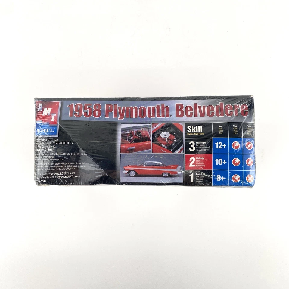 AMT 1958 Plymouth Belvedere 1/25 Scale Model Kit #31156 - New Sealed - Image 4 of 4