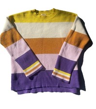 Vintage Esprit Women s Striped Colorful Crewneck Knit Sweater Sz S