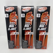 3 Packs Nerf Pro Mag with 15 Half-Length Darts Magazine plus Refills