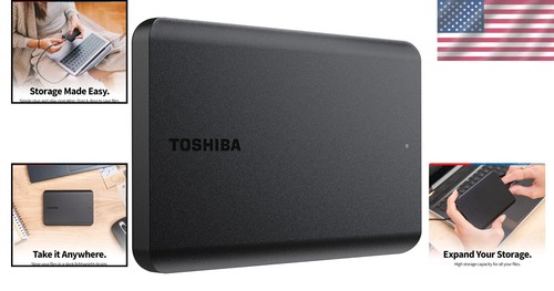 Lightweight Canvio Basics 1TB Portable Hard Drive for Mac & PC - Plug & Play - Picture 2 of 10
