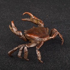 Chinese Collectible Old Pure Copper Handwork Antique Crab Little Ornament Statue