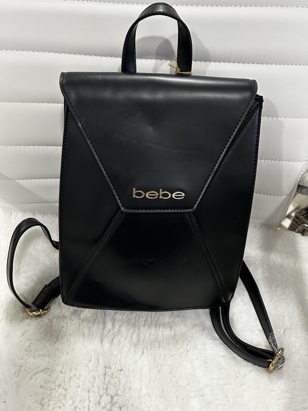 Bebe Black Small Back Pack with Adjustable Strap … - image 1