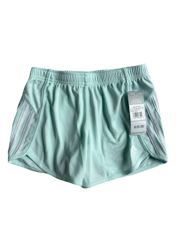 Girls Adidas Athletic Shorts Size 10/12 Color Is Ice Mint Green NWT
