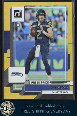 Drew Lock 2022 Donruss Premium Press Proof Gold #34 Seattle Seahawks