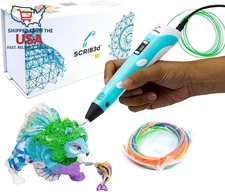P1 3D Printing Pen with Display - Includes 3D Pen, 3 Starter Colors of PLA Filam