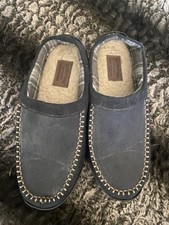 Levis Strauss Signature Slippers Mens 7 8 Sherpa Lined Black Gray Flannel Inside