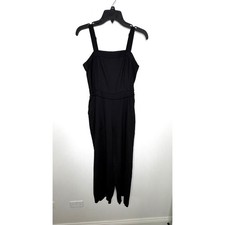 Old Navy Sleeveless Cami Linen Blend Jumpsuit Sz S Wide Leg Chic Resort Classic