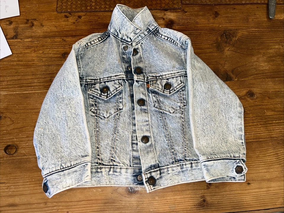 Jaqueta jeans anos 80 vintage Little Levi's tamanho 6 Teenage Mutant Ninja Turtles projetada - Imagem 2 de 4