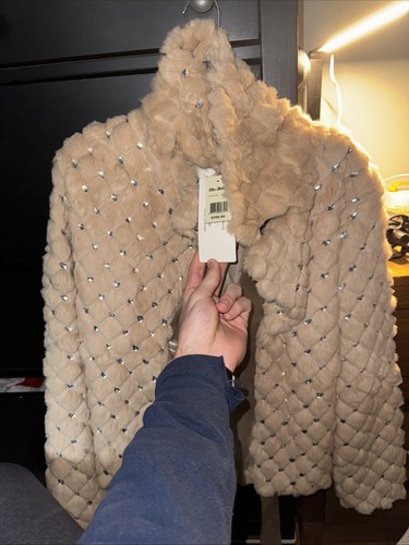 Che bella rabbit fur coat womens M