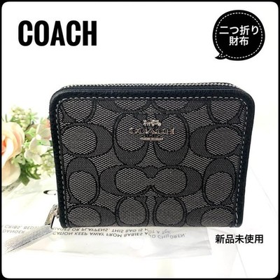 COACH Round Zip Bi Fold Mini Wallet No Coin Pocket New