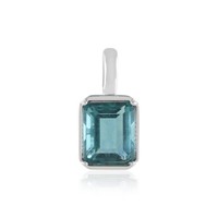 Cavill SilberanhäNger Damen Petrolfluorit 3,93Ct Oktagon 925 Silber