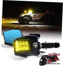 UTV Side Mirrors 2025 New Amber Light Aluminum Amber Lens w/ Puddle Light