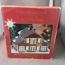 St Nicholas Square Christmas Village Country Barn Farm IOB