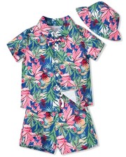 Toddler Baby Boys Hawaiian Button T-Shirts Floral Shorts Sets Little Kids Haw...