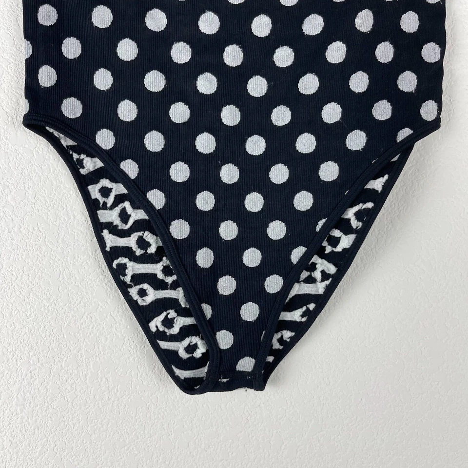 Body Zara Sin Tirantes Mujer Mediano Grande Negro Blanco Lunares Recortado Nuevo Con Etiquetas Foto 3 de 4