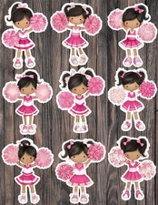 Cheerleader in Pink Die Cut Vinyl Stickers Scrapbooking Laptop Waterbottle