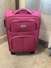 CocoDivo Pink Carry On Luggage Softside Rolling Spinner Suitcase Travel Bag