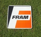 Vintage Embossed Fram Oil Filters Metal Advertising Sign - 18x18