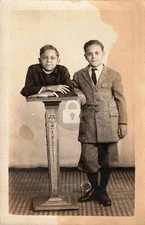 Baltimore Half Boy Johnny Eck & Bro / Freaks RPPC Photo Postcard COPY