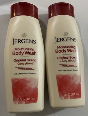 2 BTLS..JERGENS MOISTURIZING BODY WASH ORIGINAL SCENT CHERRY ALMOND 14 Oz. Each