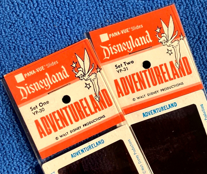 2 1966-70's Disneyland Park Souvenir "GAF" Color Slide Set "Adventureland"